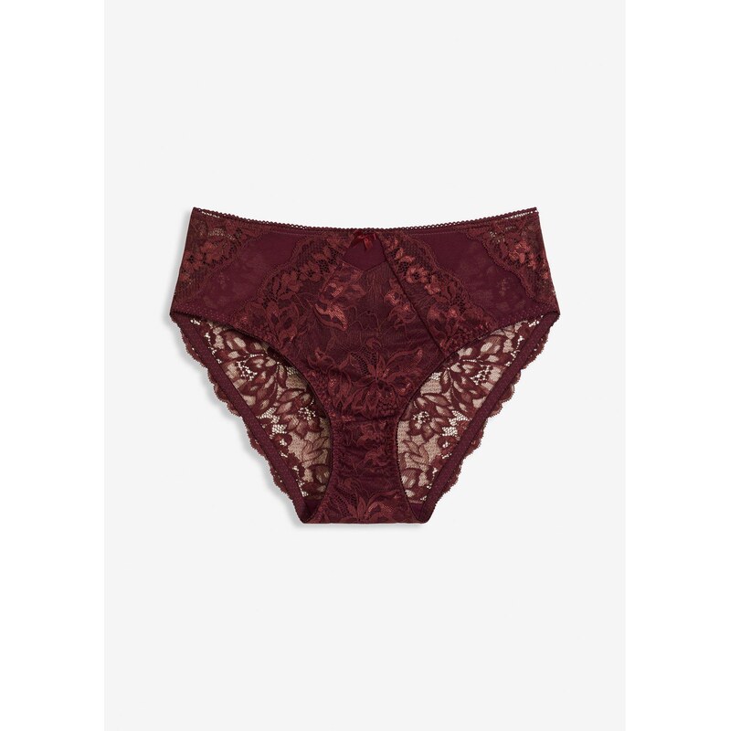 bonprix Maxi nohavičky s jemnou čipkou, farba hnedá 65262396