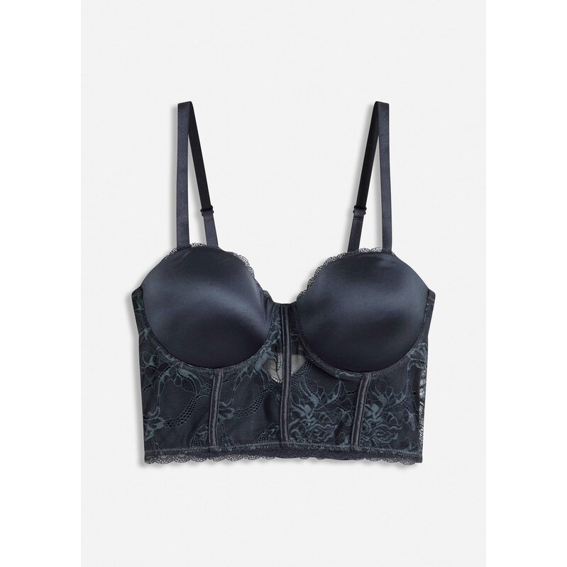 bonprix Bardotka podprsenka s čipkou Eyelash a s lesklým efektom, 65262409