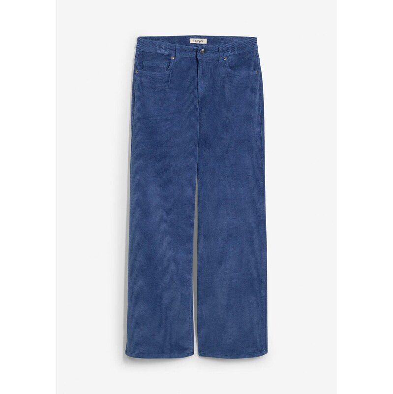 bonprix Kordové nohavice z elastického bavlneného mixu, farba modrá 65262478