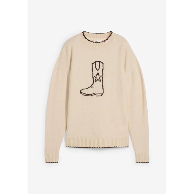 bonprix Jemne pletený pulóver, farba béžová 65262536