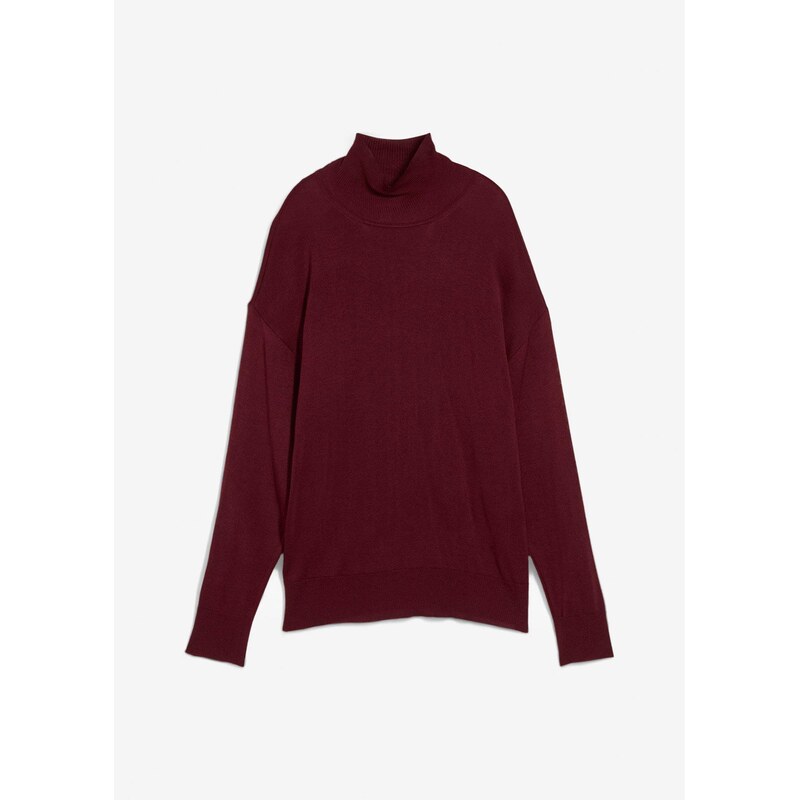bonprix Jemne pletený pulóver z viskózového mixu, farba červená 65262646