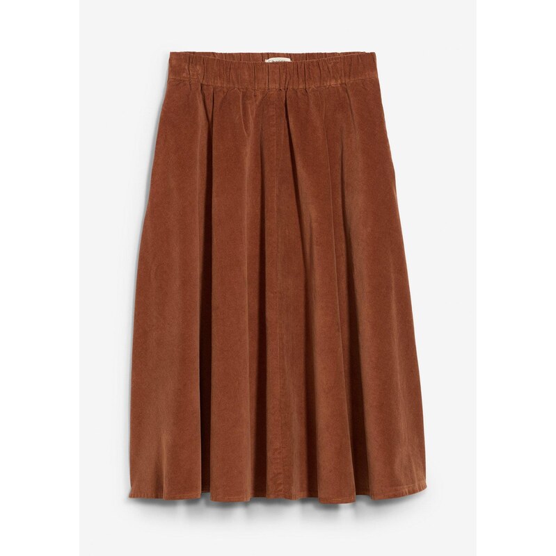 bonprix Kordová sukňa z bavlneného mixu, farba hnedá 65262673