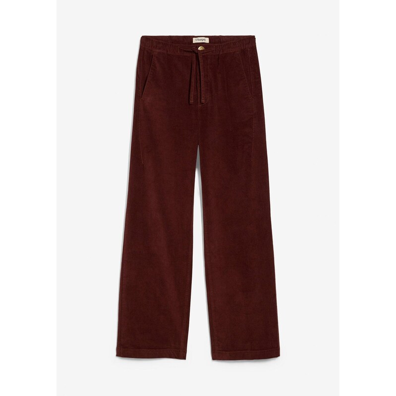 bonprix Kordové nohavice z bavlneného mixu, farba hnedá 66184734