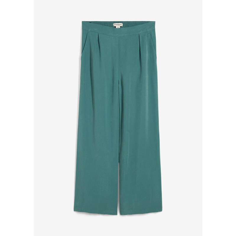 bonprix Skrátené nohavice z mäkkého viskózového mixu, farba zelená 65262696