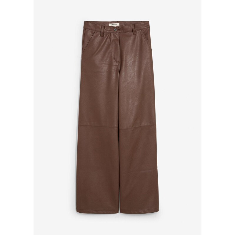 bonprix Koženkové nohavice, farba hnedá 65262702