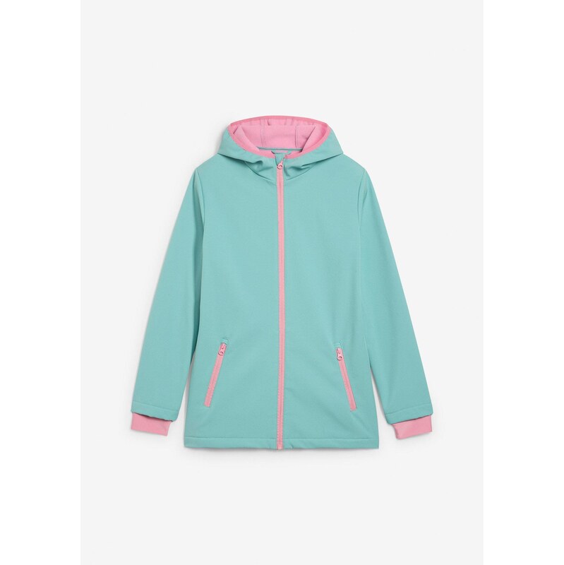 bonprix Softshellová bunda s kapucňou, nepremokavá, farba zelená 65262715