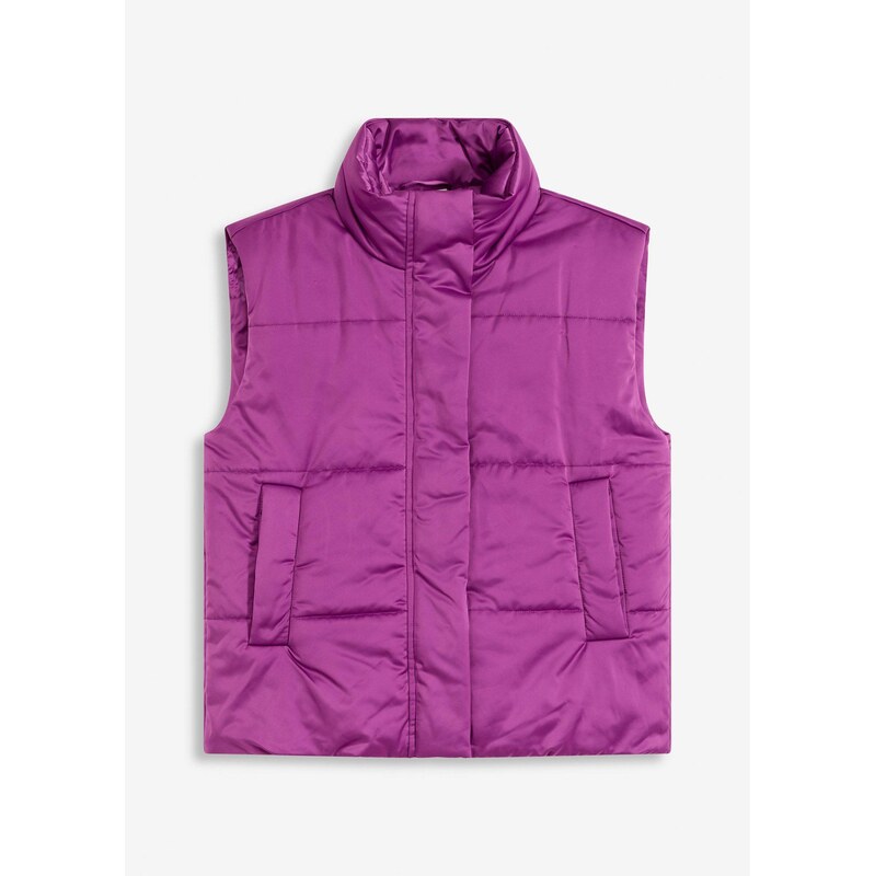 bonprix Prešívaná vesta, mierne lesklá, farba fialová 65262719