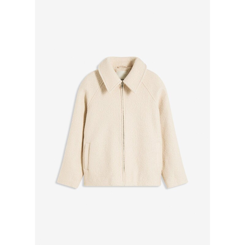 bonprix Bluzón z jemného buklé, farba béžová 65262727