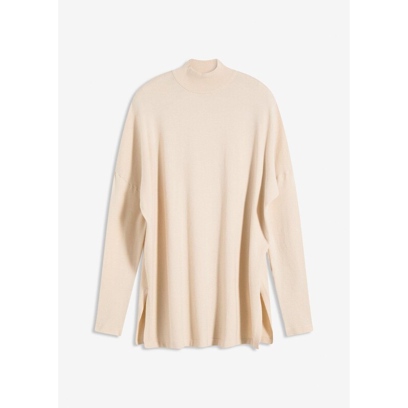 bonprix Pulóver z jemného viskózového mixu, farba béžová 65262736