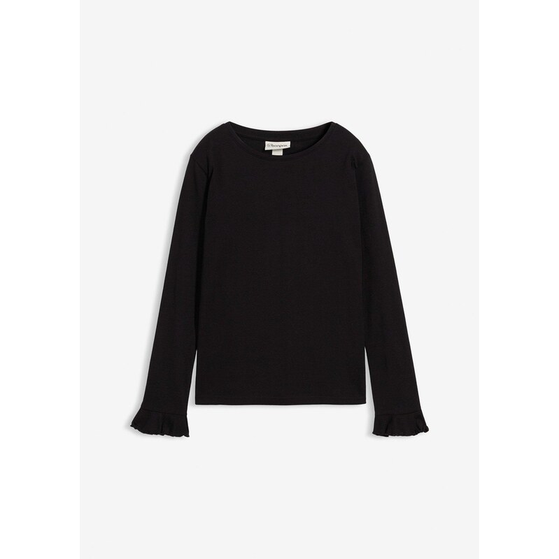 bonprix Tričko s dlhým rukávom z elastického bavlneného mixu, farba 65262755