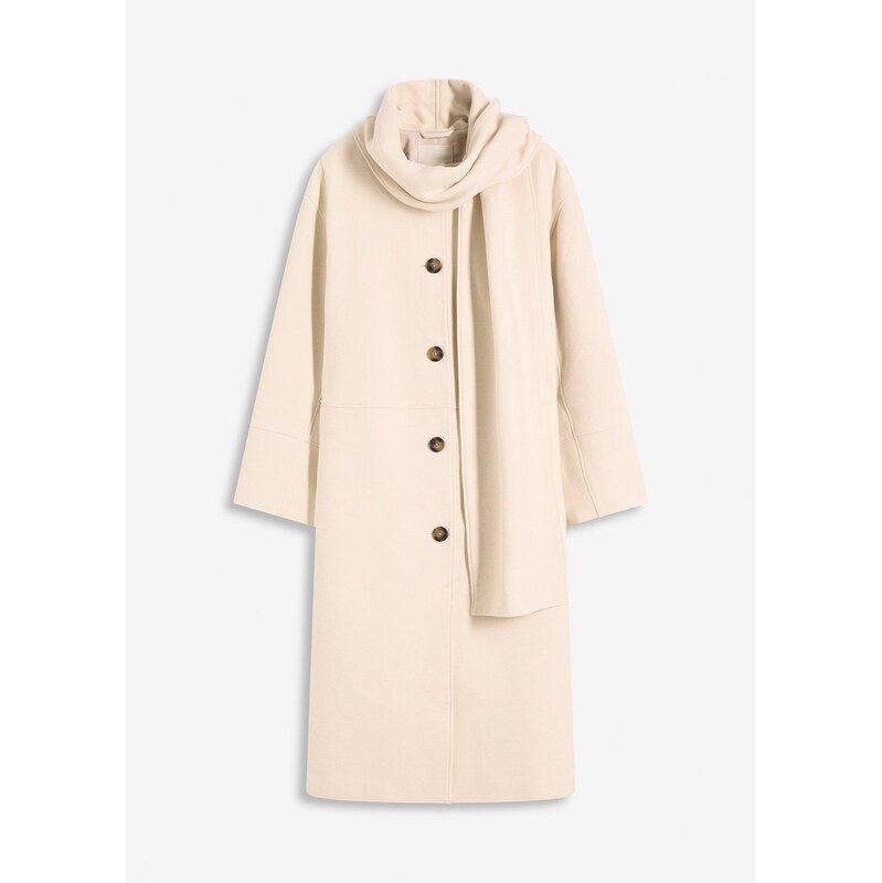 bonprix Kabát oversize s dvomi vreckami, farba béžová 65262765