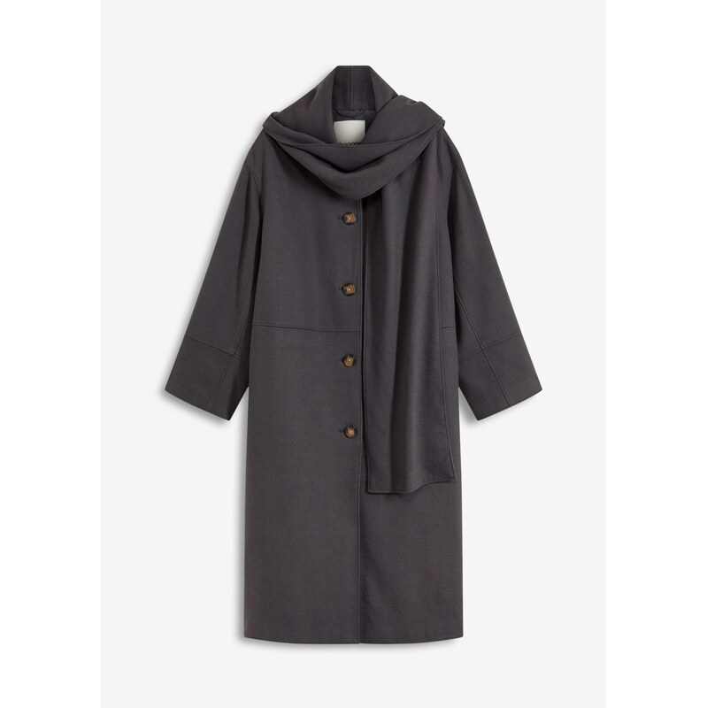 bonprix Kabát oversize s dvomi vreckami, farba šedá 65262764