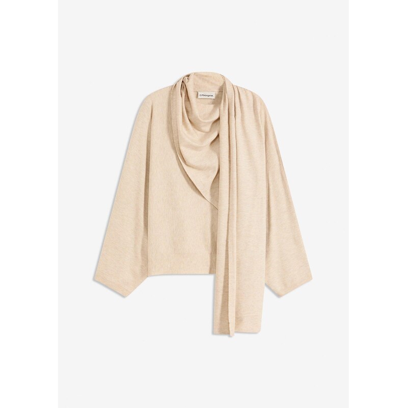 bonprix Pulóver z jemného viskózového mixu, farba béžová 65262768