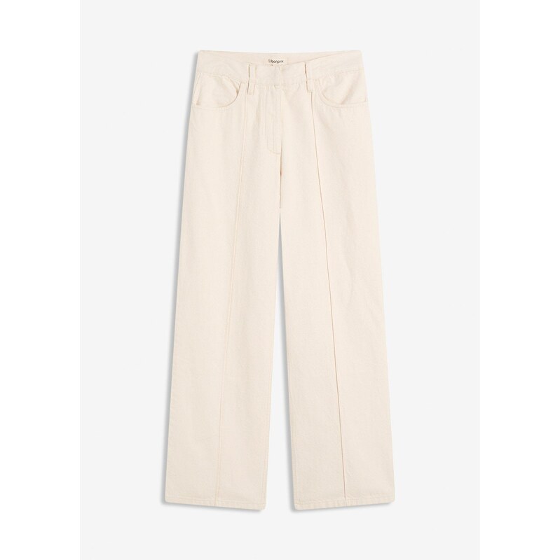bonprix Twillové nohavice z čistej bavlny, farba béžová 65262794