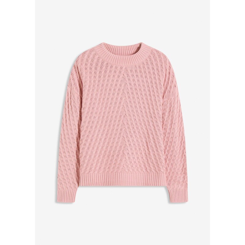 bonprix Pulóver, farba ružová 65262806