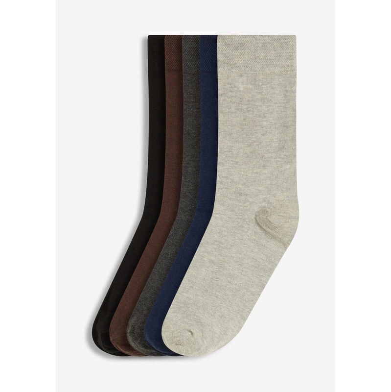 bonprix Ponožky s patentom a bio bavlnou(5 ks v balení), farba čierna 65262908