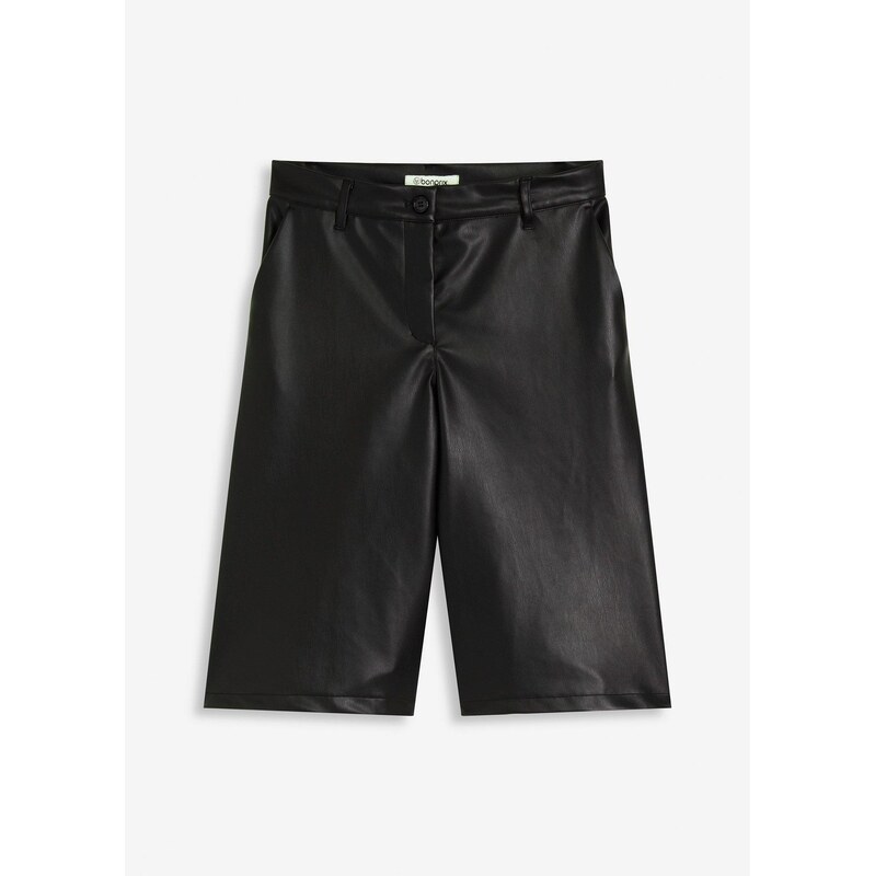 bonprix Koženkové bermudy, farba čierna 65262913