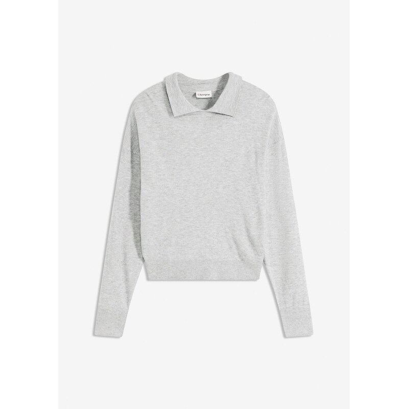 bonprix Jemne pletený pulóver s viskózou, farba šedá 65262916