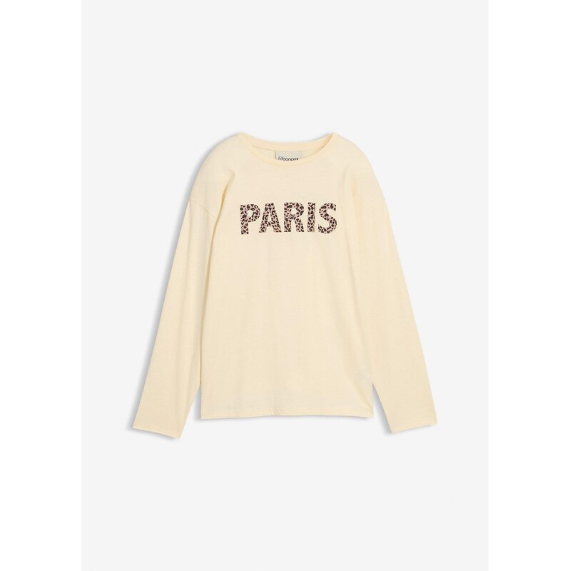 bonprix Tričko s dlhým rukávom z čistej bio bavlny, farba béžová 65263027