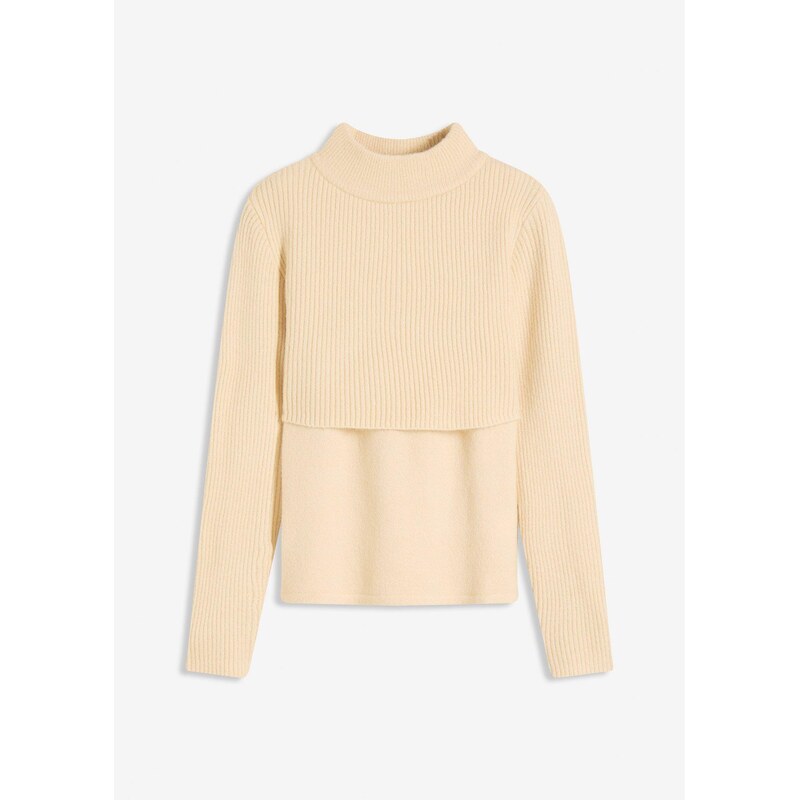 bonprix Pulóver, farba béžová 65263052