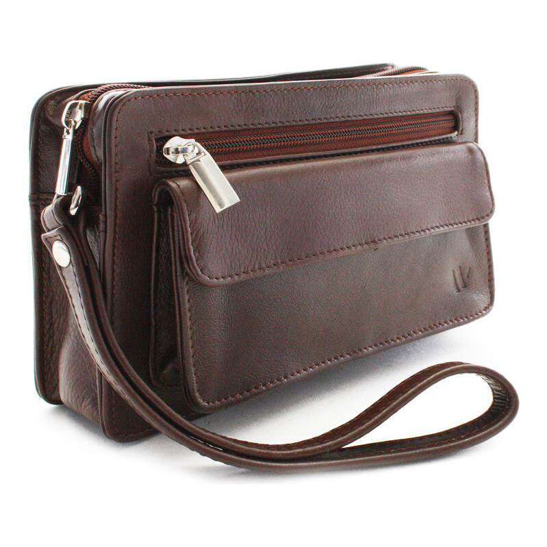 Arwel Hnedá kožená jednozipsová etue 611-2014-40 65279814