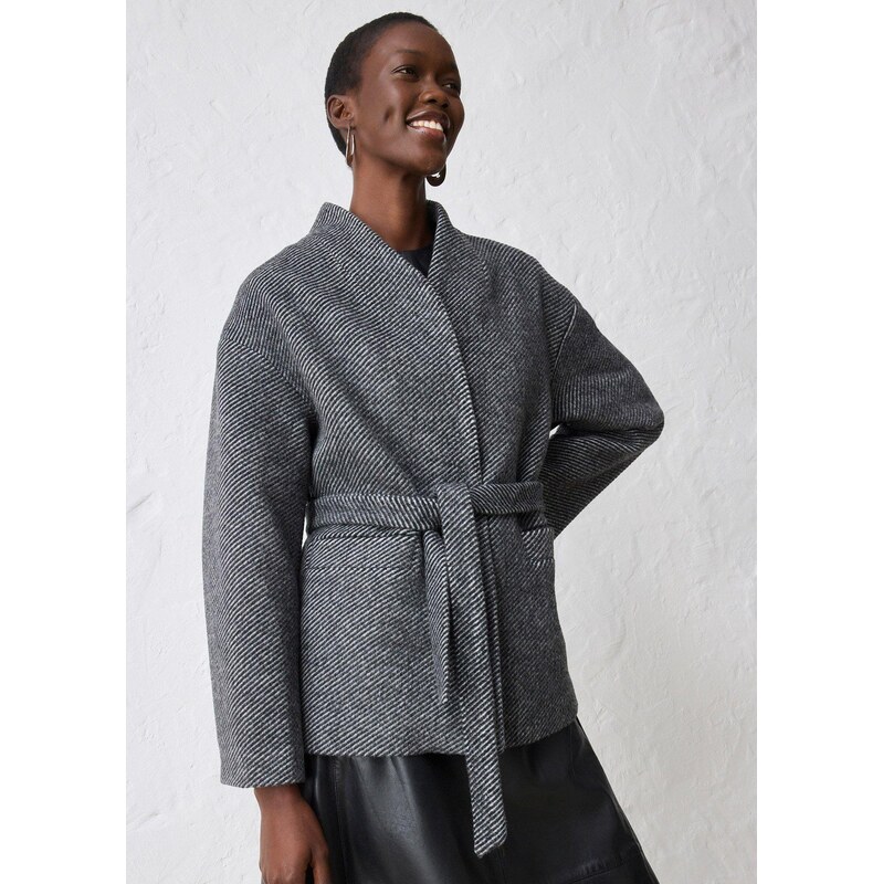 bonprix Bunda s vlnou, farba čierna 65262494