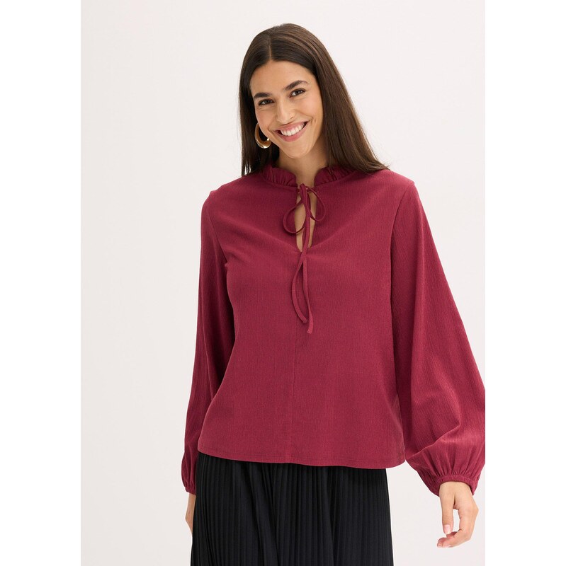 bonprix Tričko s dlhým rukávom, farba červená 65262567