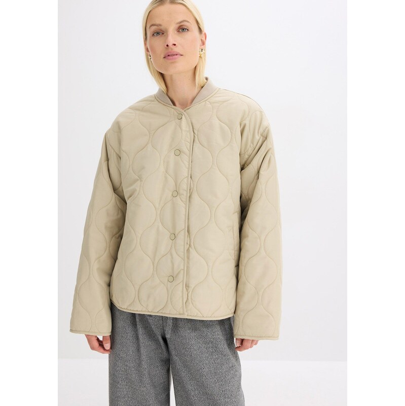 bonprix Prešívaná bunda, veľmi ľahká, oversized, farba béžová 65262619
