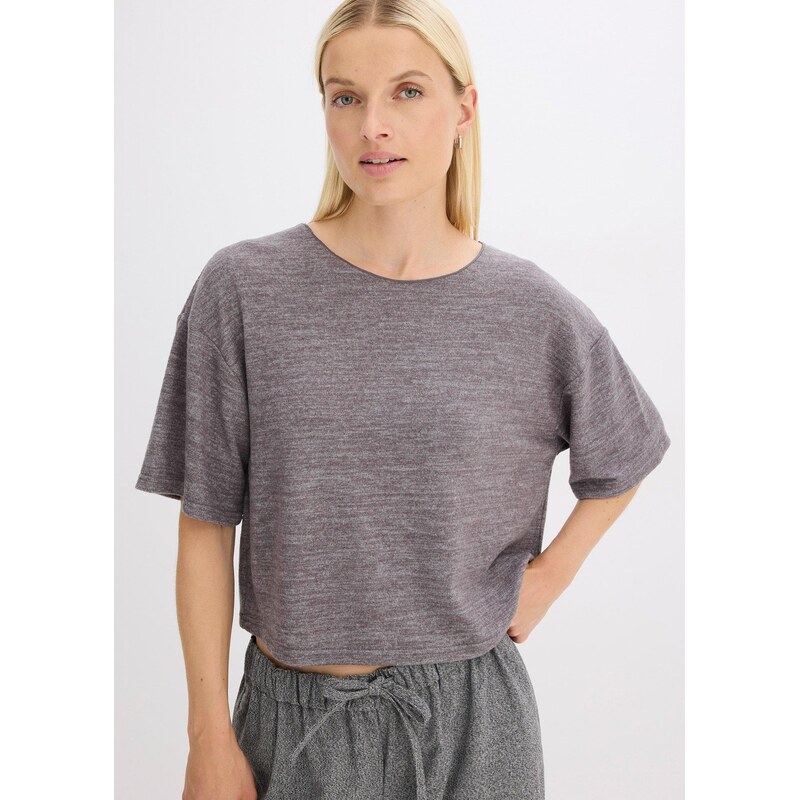 bonprix Tričko boxy, krátke, farba šedá 65262781