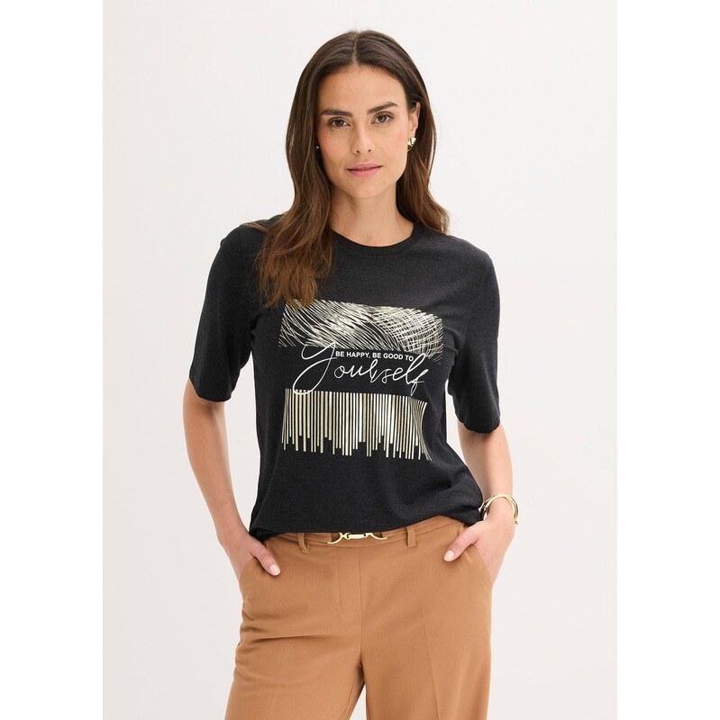 bonprix Tričko s potlačou, farba šedá 65262799