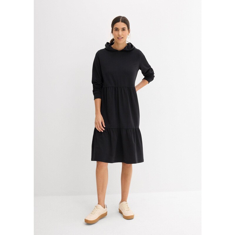 bonprix Mikinové šaty, farba čierna 65262853