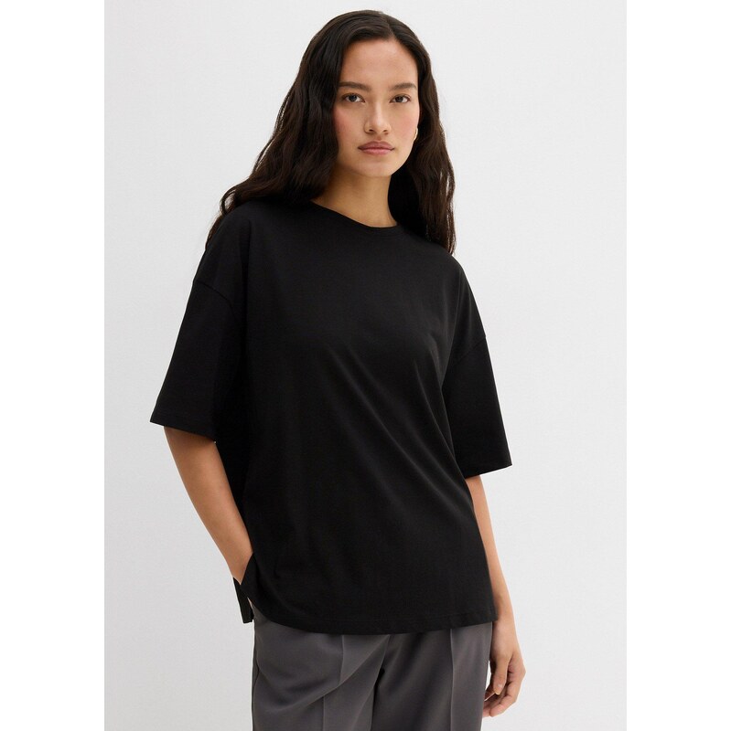 bonprix Ležérne tričko z bavlneného mixu, farba čierna 65479722