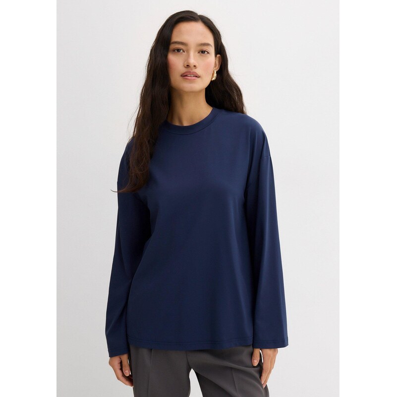 bonprix Dlhé tričko z padavej kvality, farba modrá 65473852