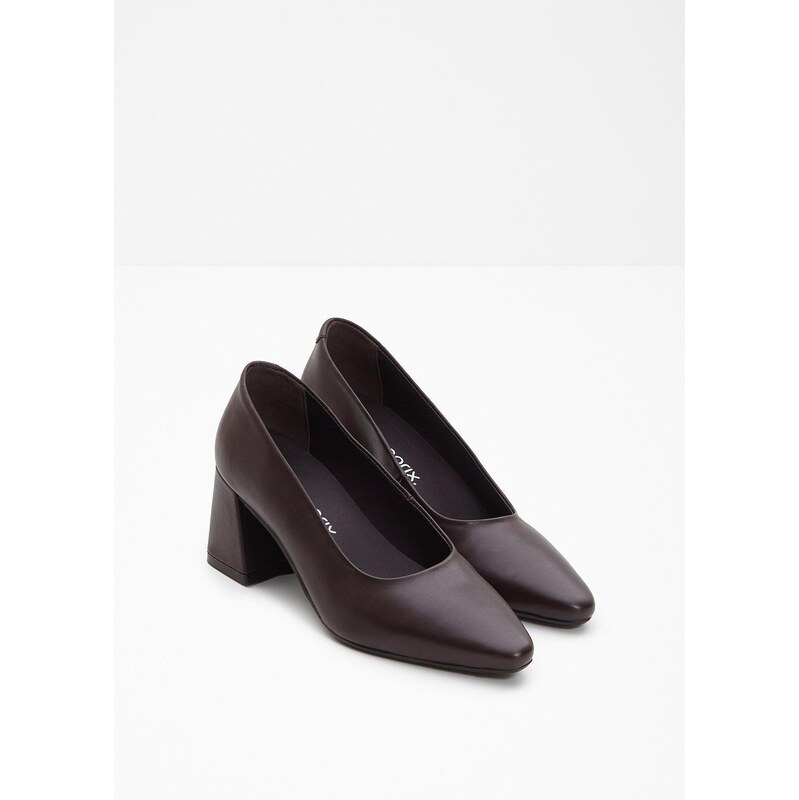 bonprix Kožené lodičky, farba hnedá 65262984