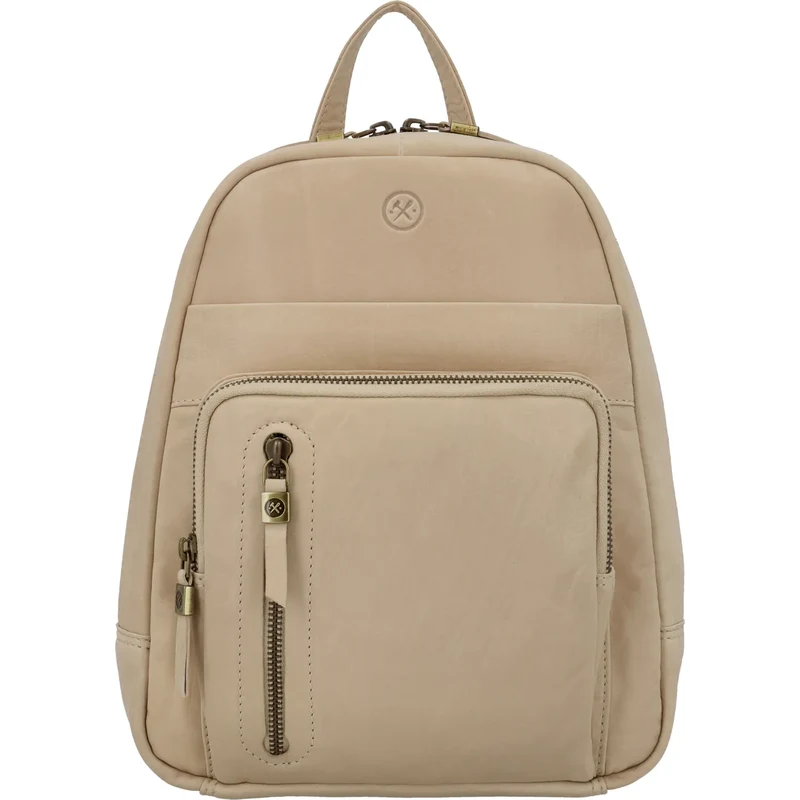 Hide & Stitches Béžový malý prešivaný batoh z pravej kože Racio 65263855