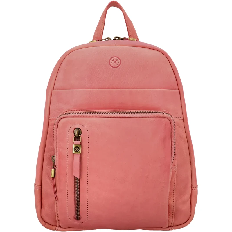 Hide & Stitches Ružový malý prešivaný batoh z pravej kože Racio 65263854