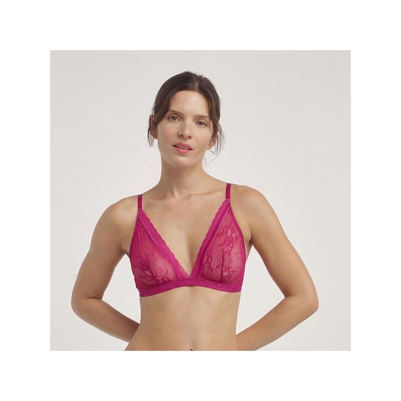 DIM ROMANCE TRIANGLE WIREFREE BRA - Dámska čipkovaná podprsenka bez 65265537