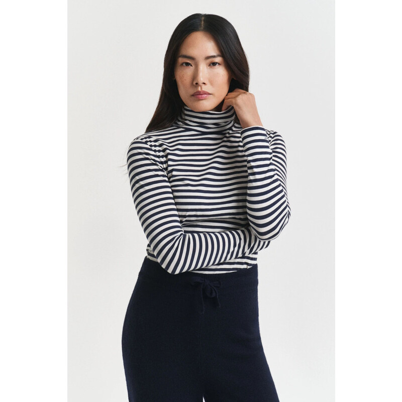 ROLÁK GANT LIGHT COTTON STRIPED LS TURTLENECK EVENING BLUE 64944401