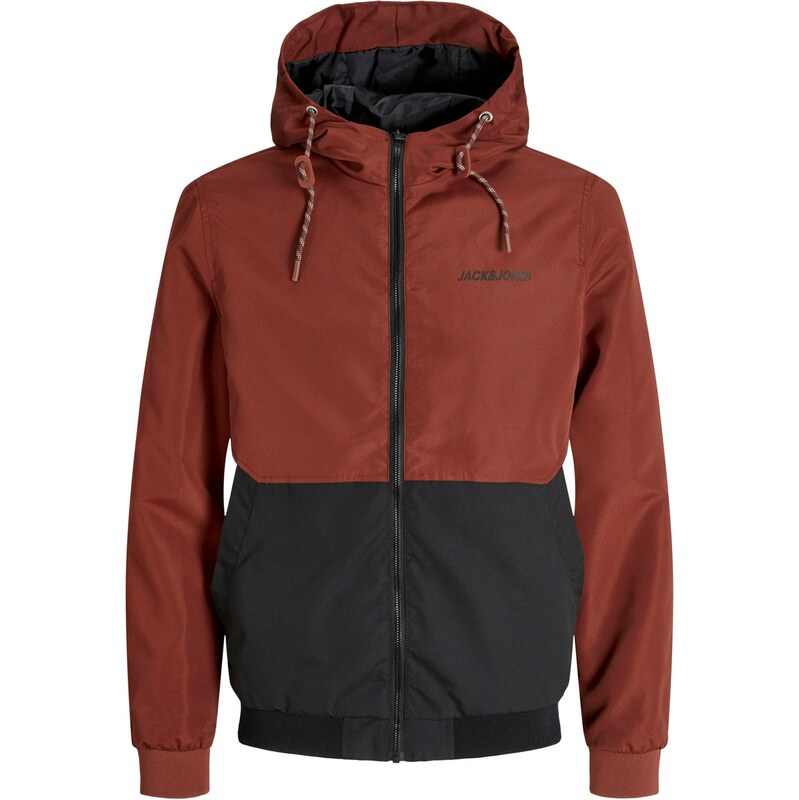 JACK & JONES Prechodná bunda JJERush ohnivo červená / čierna 65465582