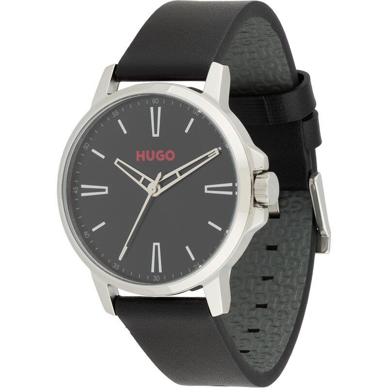 HUGO Analógové hodinky Smooth červená / čierna / strieborná 65268052
