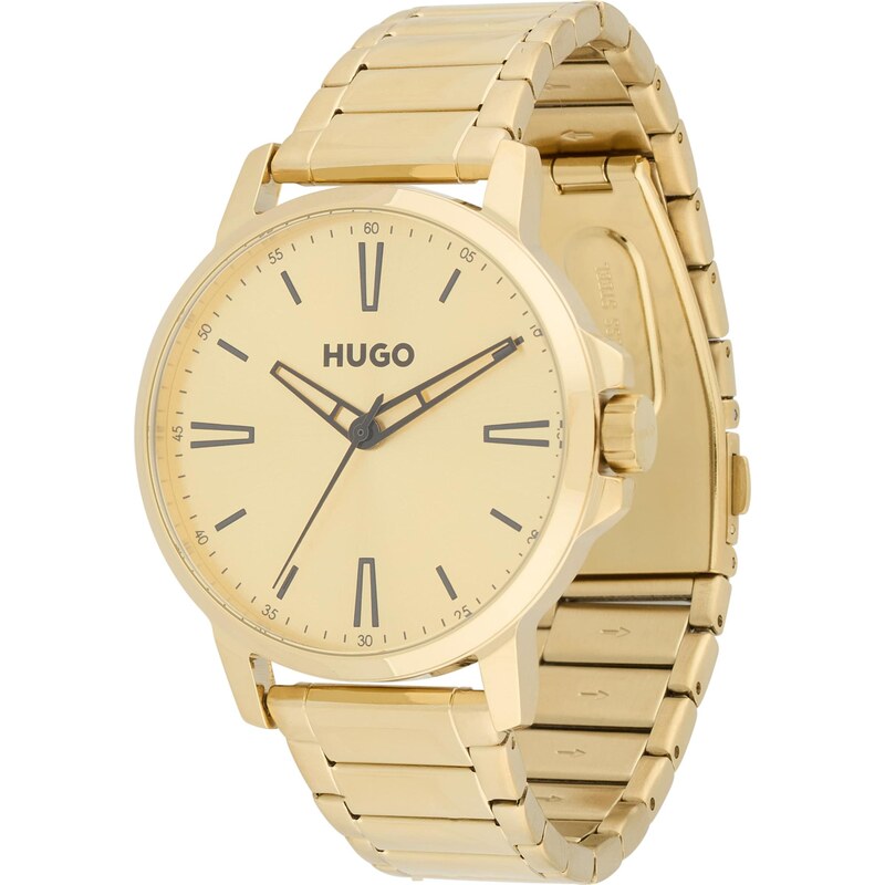 HUGO Analógové hodinky Smooth zlatá 65268056