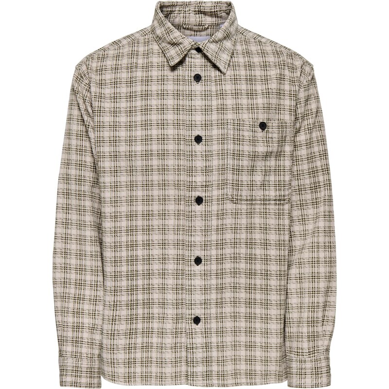 Only & Sons Košeľa ONSWaleed krémová / tmavozelená 65663009