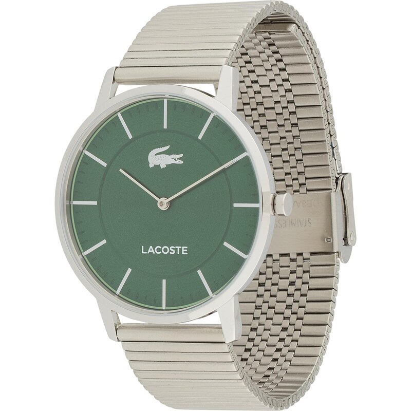 LACOSTE Analógové hodinky Crocorigin zelená / strieborná 65268062