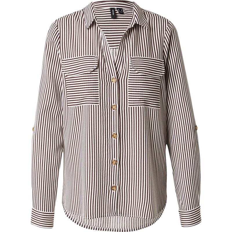 VERO MODA Blúzka VMBUMPY vínovo červená / biela 66834882