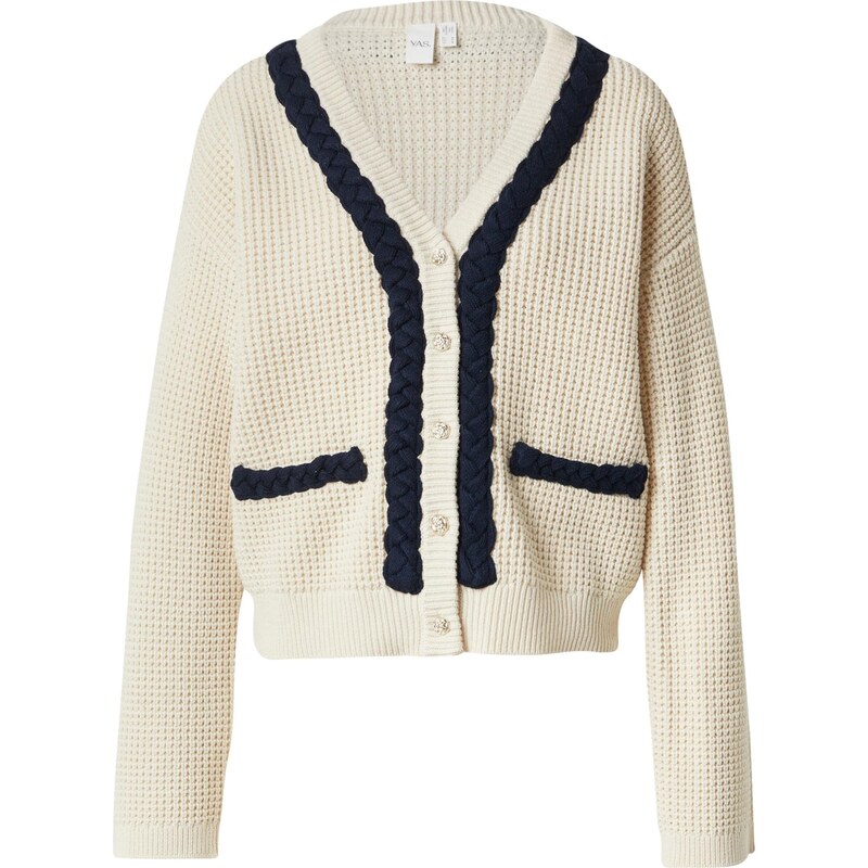 YAS Kardigán YASARINA krémová / tmavomodrá 66051070