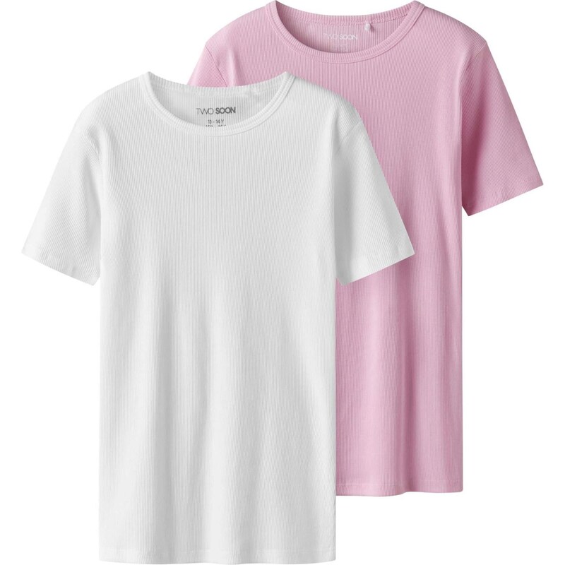 TWO SOON Tričko orgovánová / biela 65650519