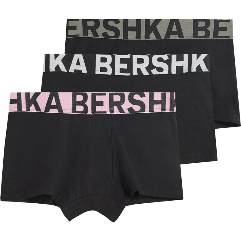 Bershka Boxerky kamenná / ružová / čierna / biela 65890569