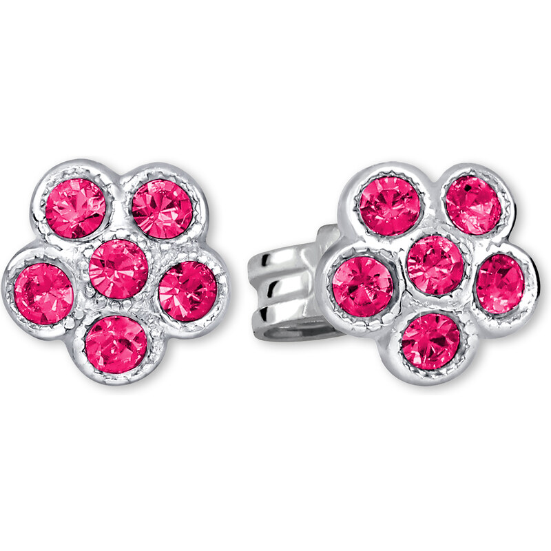 Soliter Strieborné kvietkové náušnice s červenými zirkónmi 438 001 66593810