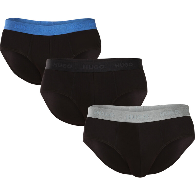 3PACK pánske slipy HUGO čierné (50532570 008) 65273835