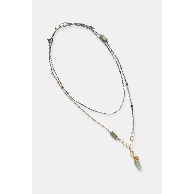 Náhrdelník so zeleným kyanitom, ručne vyrobený zo striebra s 65275052